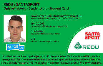 Slice-opiskelijakortti vihreä kuvituskuva